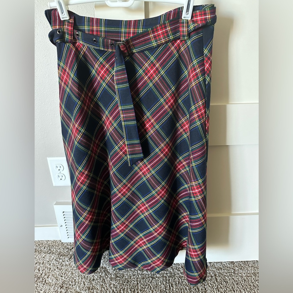 Plaid a-line skirt
